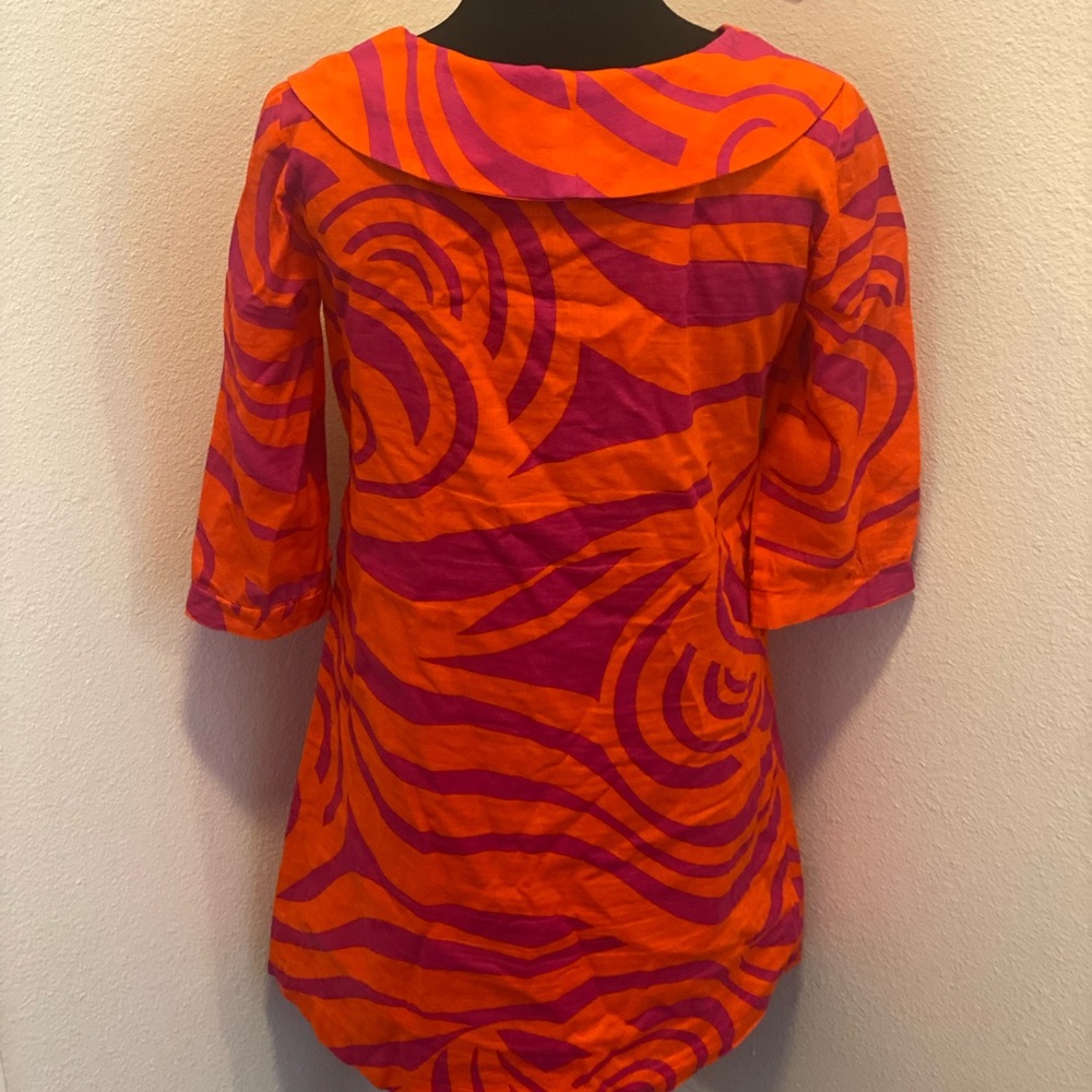 LaRoque for Belk Pink Orange Shawl Collar Dress Peter Pan Collar 50s 50s Retro 6 - Picture 10 of 14